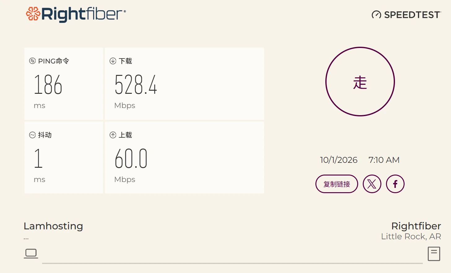 RightFiber 电信 非高峰期