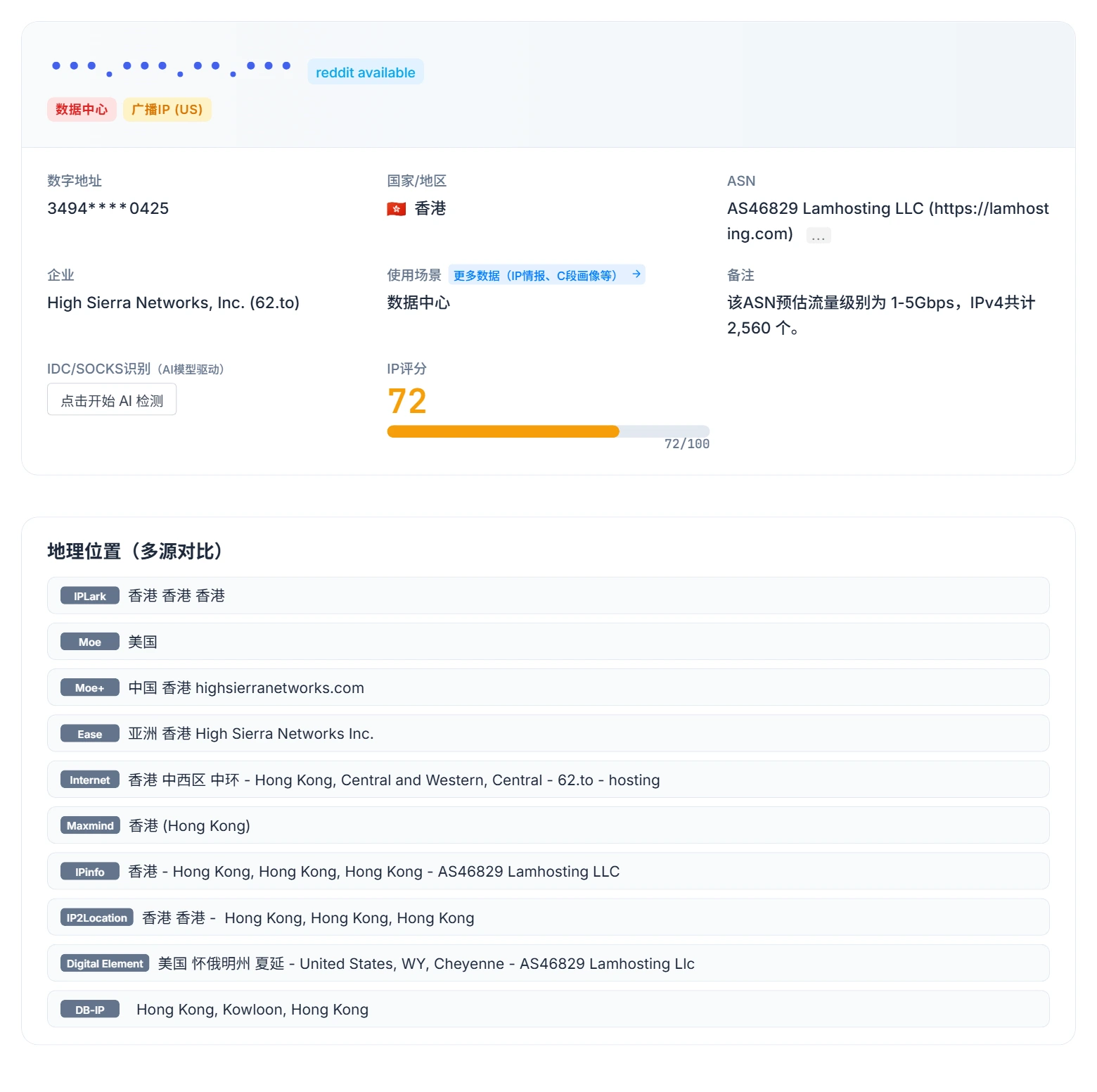 IPLark 检测结果