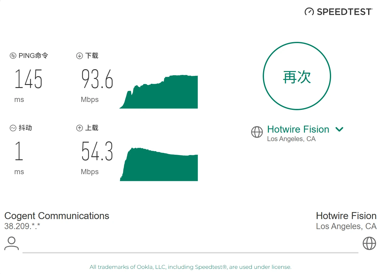GFiber 电信 高峰期中转
