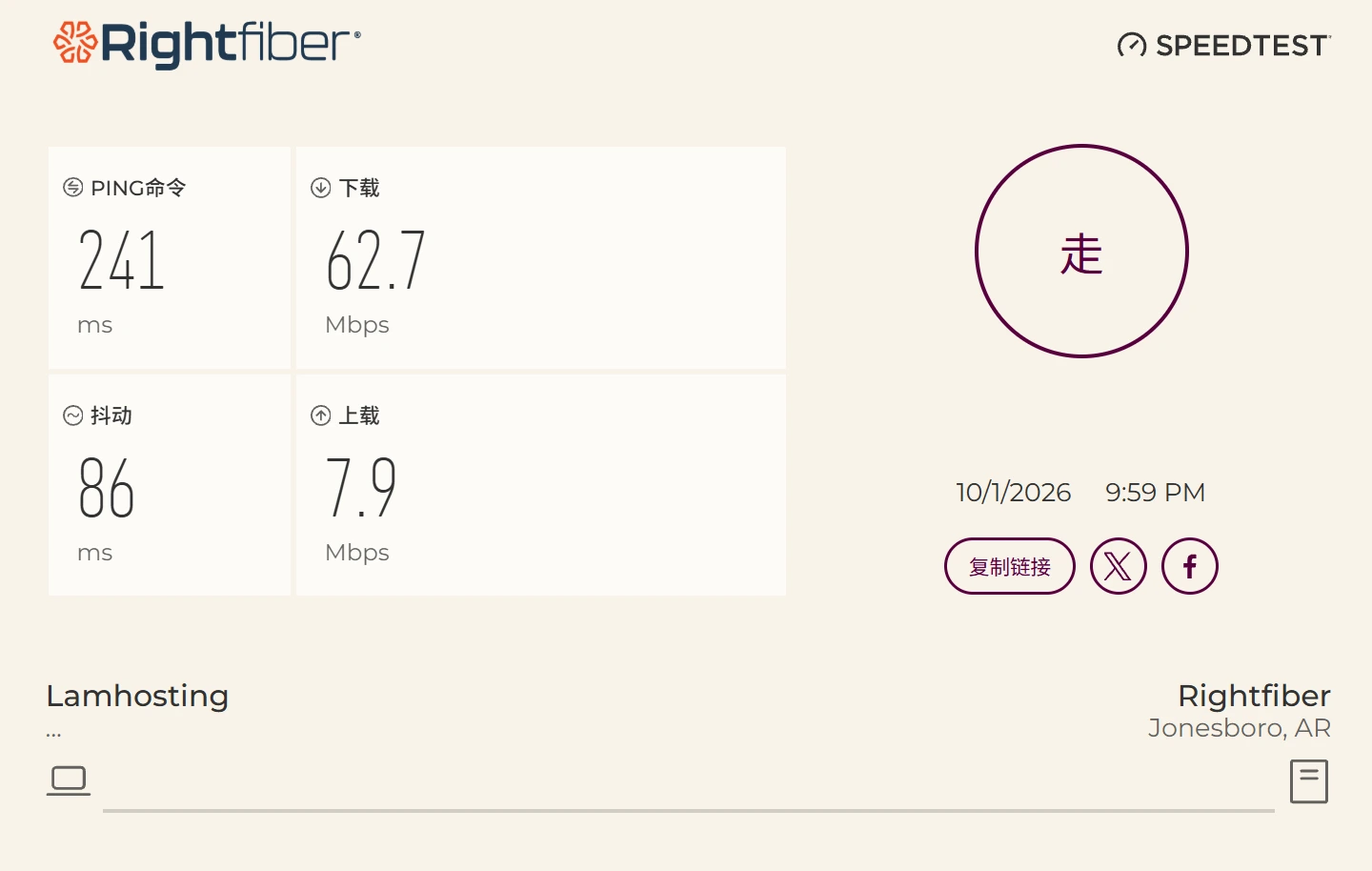 RightFiber 电信 高峰期