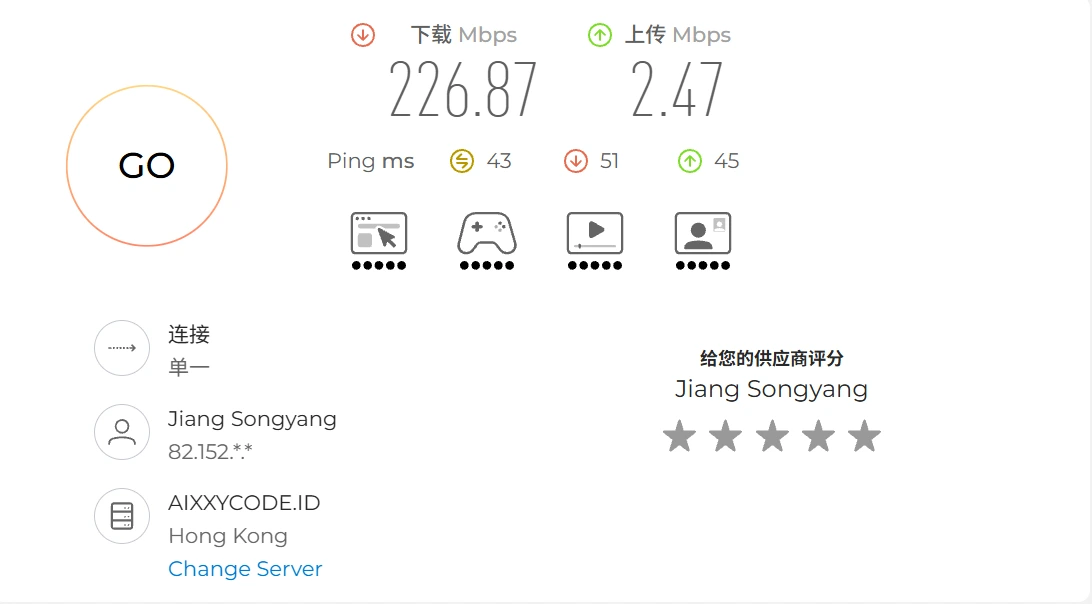 Speedtest 移动 非高峰期